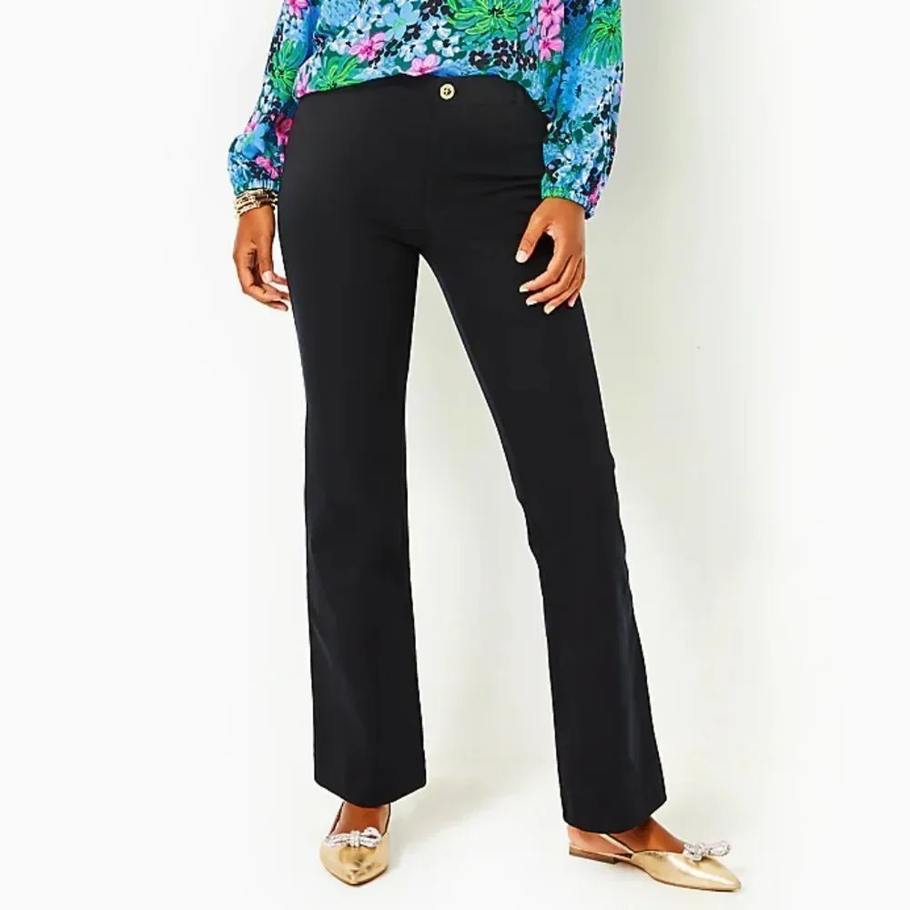 NWT LILLY PULITZER KIDMAN BI-STRETCH PANT - NOIR - Picture 1 of 7